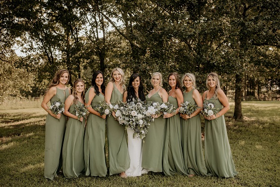 sage green bridesmaid dresses white bridal gown for country wedding colors for 2025 sage green and white