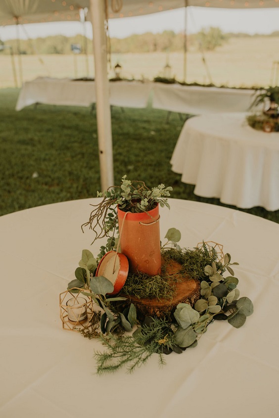 sage shade plants on a wood stump centerpieces 2 for country wedding colors for 2025 sage green and white