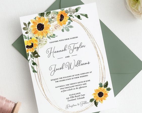 sage green invitations with yellow flowers for sage green wedding colors combos for 2025 sage green and yellow iris