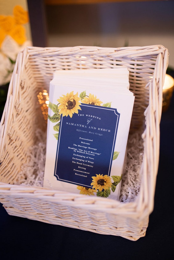 wedding invitations with navy blue and yellow sunflower printing for navy blue wedding colors for 2025 navy blue and yellow