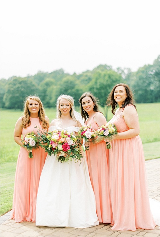 peach bridesmaid dresses white bridal gown for navy blue wedding colors for 2025 navy blue and peach