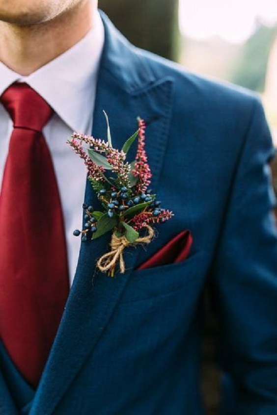 teal grooms attire with a red tie for blue wedding colors combos for 2025 teal pink and red