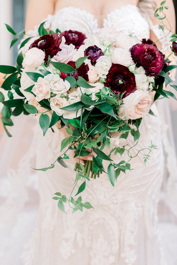 burgundy and blush flower and greenery bouquets for burgundy wedding colors for 2025 burgundy and blush