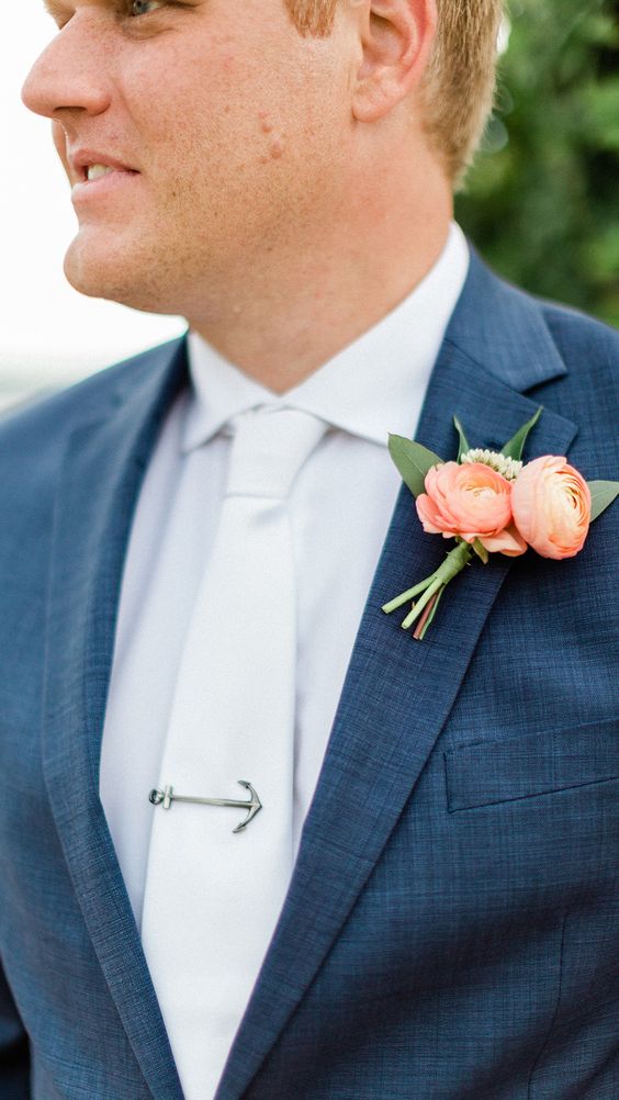 navy blue bridegroom suit peach flower corsage for burgundy wedding colors for 2025 burgundy and peach