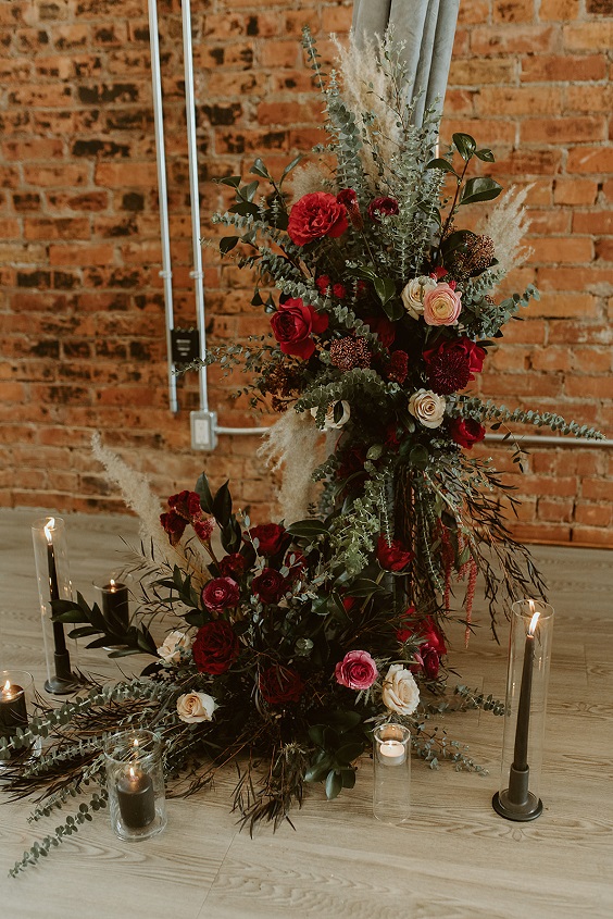 burgundy flower and greenery decoration for burgundy wedding colors for 2025 burgundy and sage green