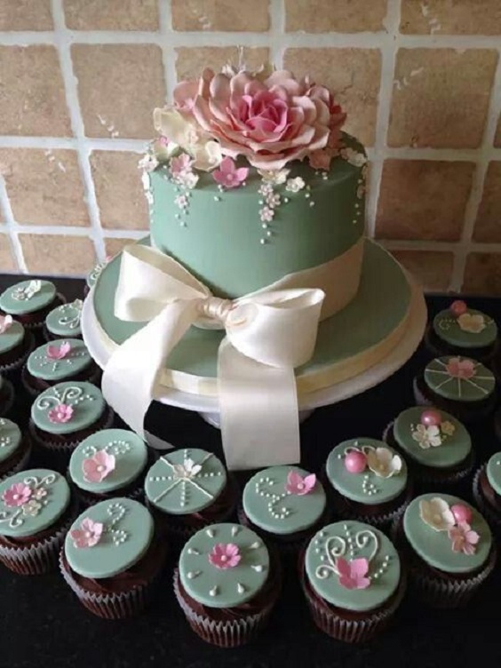beryl green wedding cake and silver pink flowers for may wedding colors combos for 2025 silver pink and beryl green