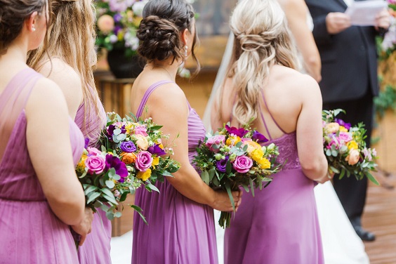orchid bridesmaid dresses for purple wedding colors combos for 2025 orchid and yellow