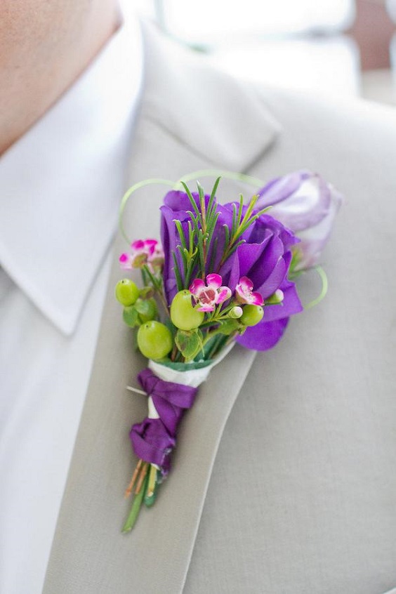 groomsmens attire with purple decorations for purple wedding colors combos for 2025 dark purple and bright green