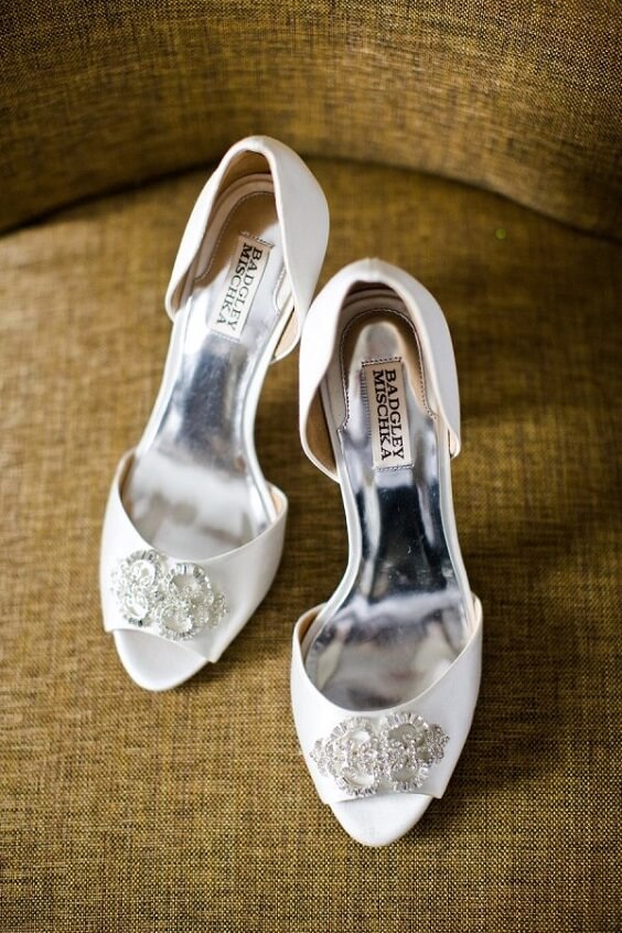 Silver Wedding Shoes for Neutral December Wedding
