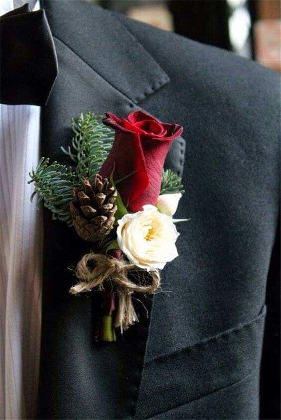 Groom suit for red, green and white wedding wedding