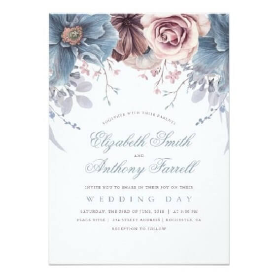 Wedding invitations for dusty rose and dusty blue wedding