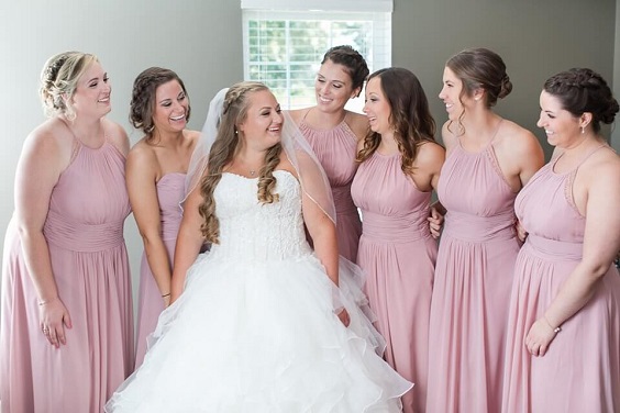 Bridesmaid dresses for Dusty Rose and Burgundy wedding