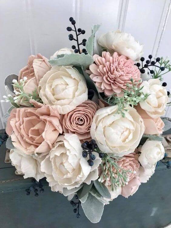Wedding Bouquet for Dusty Rose and Navy Blue wedding