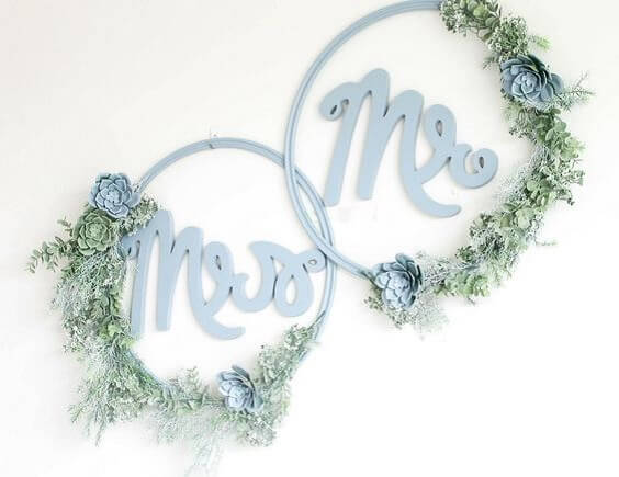 Wedding backdrops for dusty blue March wedding