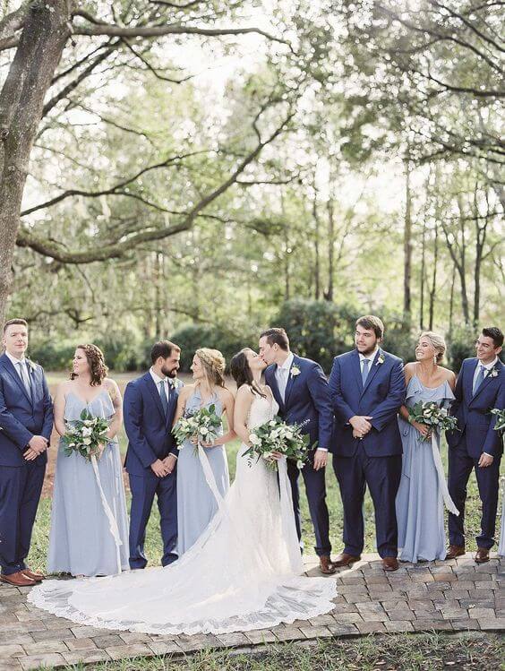 Romantic Dusty Blue March Wedding Color Ideas