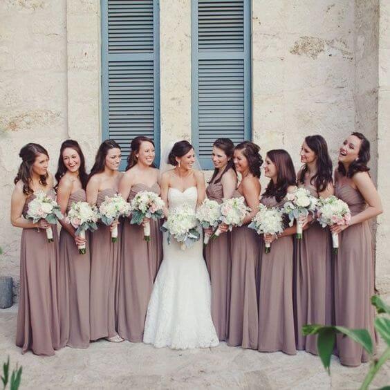 Bridesmaid dresses for Mauve March wedding