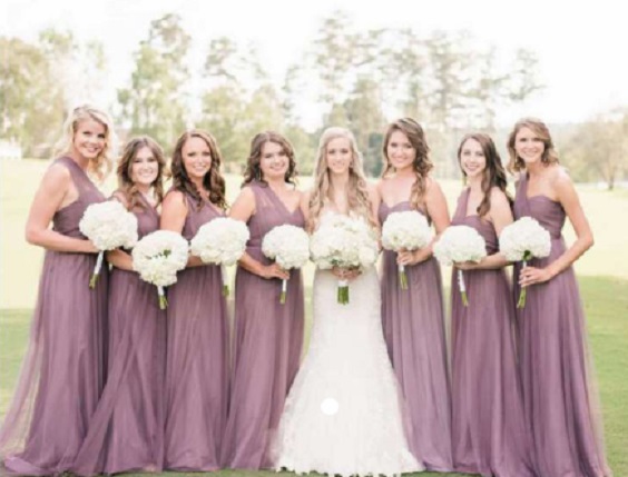 Bridesmaid dresses for Mauve March wedding