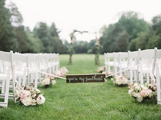 aisle decor for spring dusty rose wedding