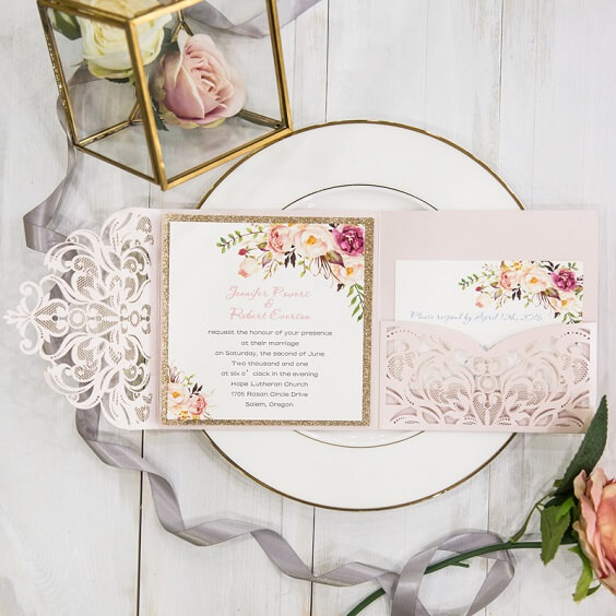 dusty rose and pale pink invitations for spring dusty rose wedding 2