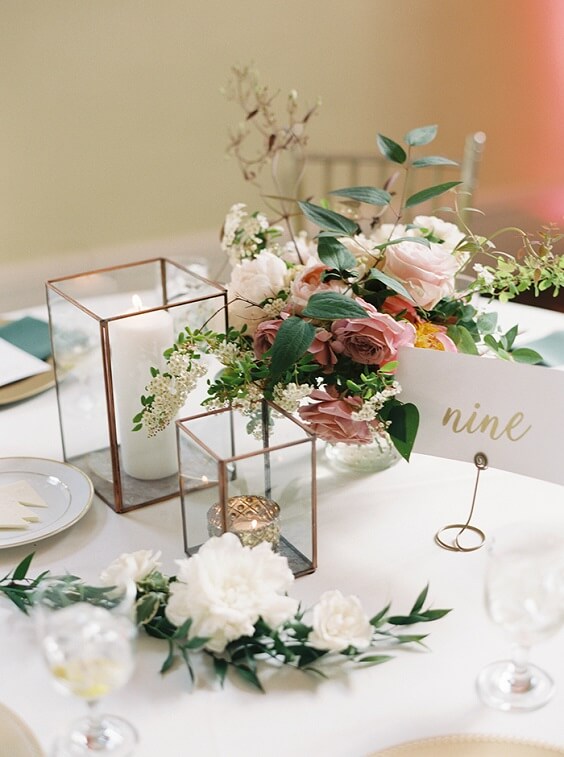 table number for spring dusty rose wedding