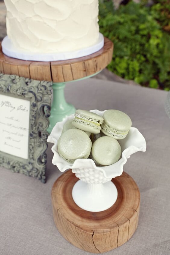 sage green macaroons for summer sage green and white wedding