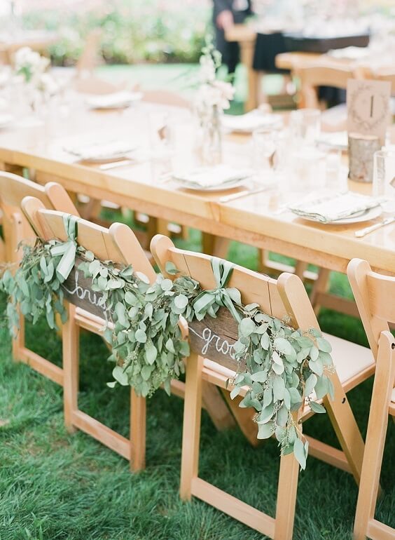 table and chairs for summer sage green and white wedding