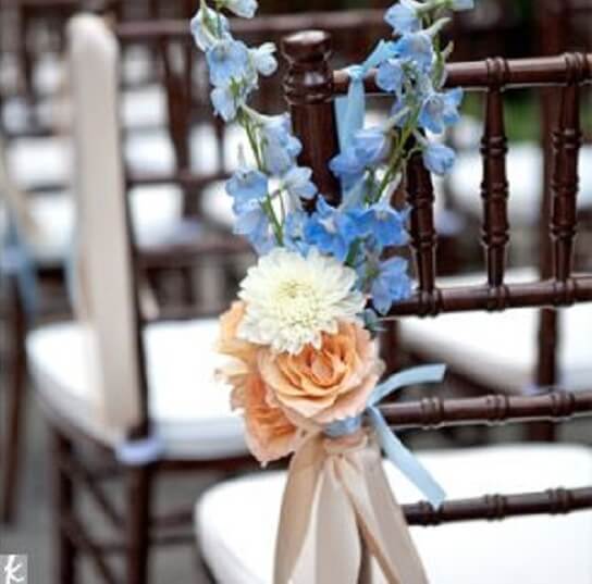 Wedding Decorations for Cornflower blue and peach wedding