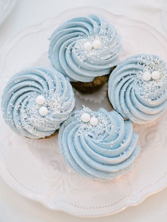 cupcakes for fall light blue ivory and pastel pink wedding