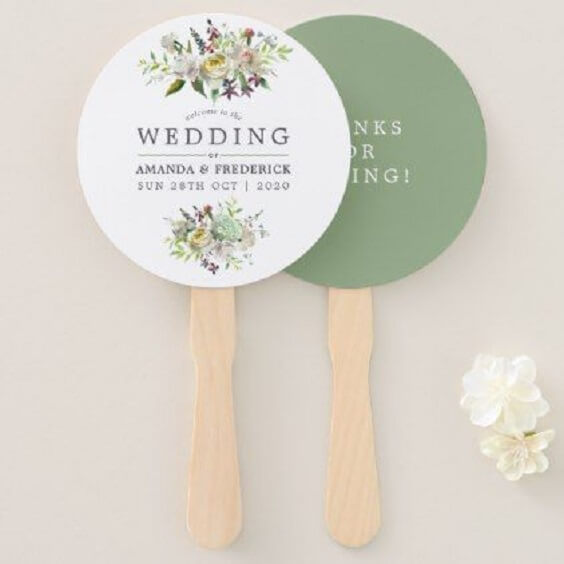 Wedding favor for Green and White wedding
