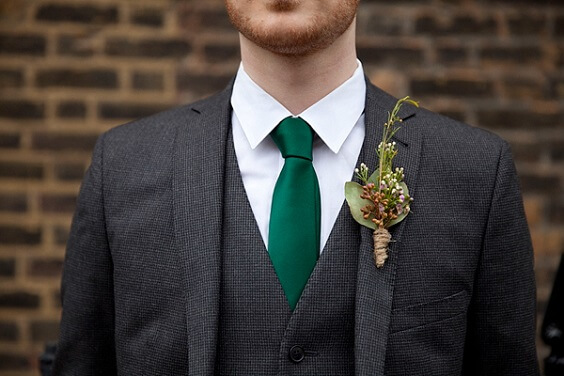 grey suit with dark green mens tie for fall dark green wedding
