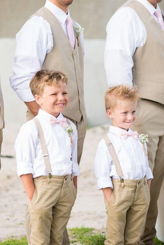 Ring bearers for Mint and Peach Summer wedding