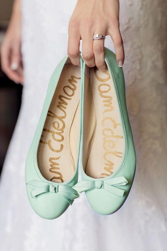 Wedding shoes for Mint and Peach Summer wedding