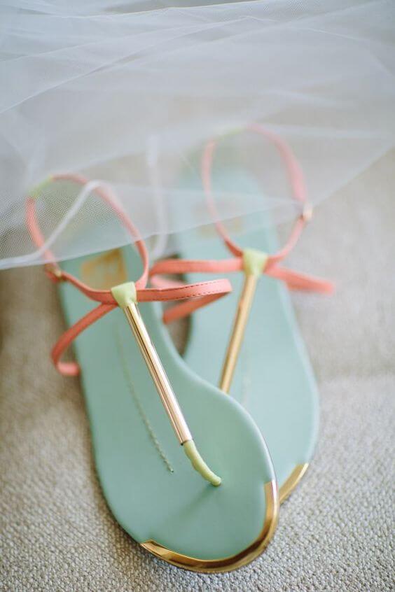 Wedding shoes for Mint and Peach Summer wedding