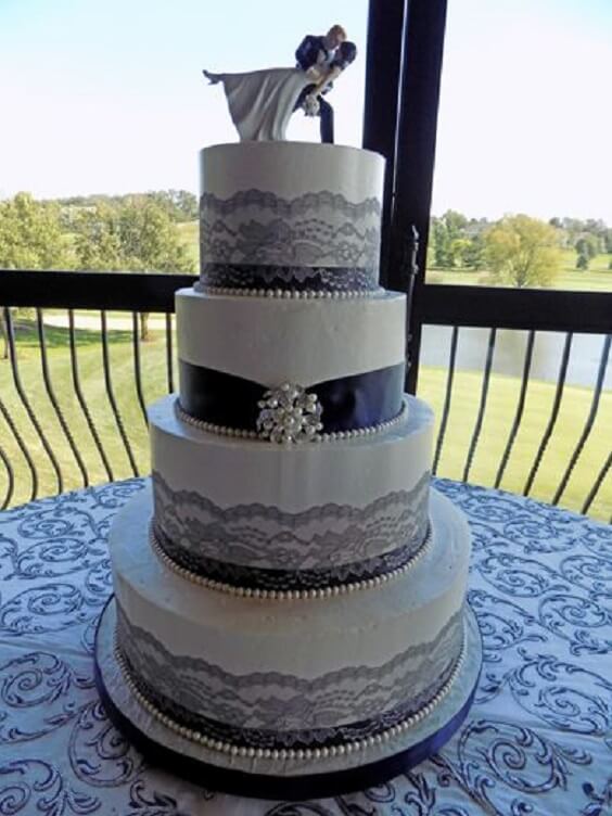 Wedding Cake for Navy and Grey Fall wedding