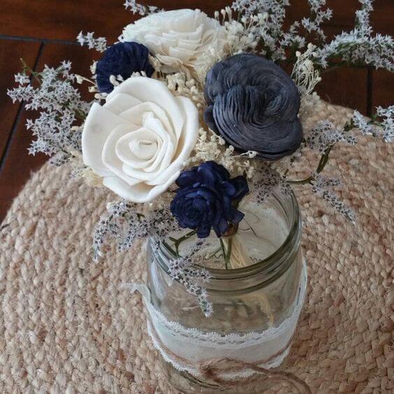 Wedding Centerpieces for Navy and Grey Fall wedding