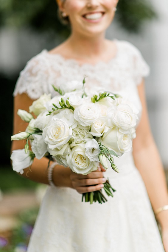 white bridal gown for fall dark green wedding
