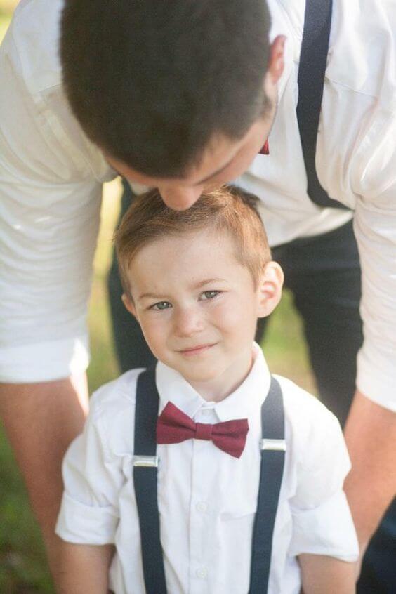 ring bearer for Navy and Wine wedding