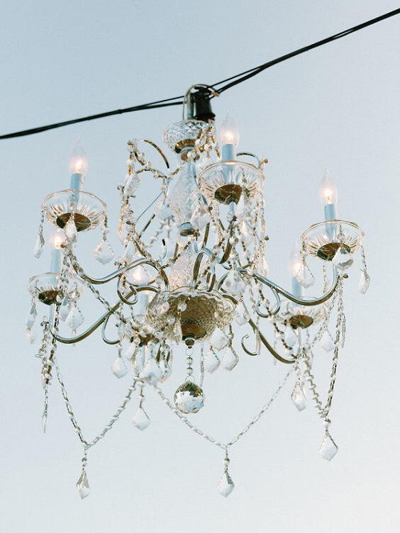 candle chandelier for spring ice blue wedding