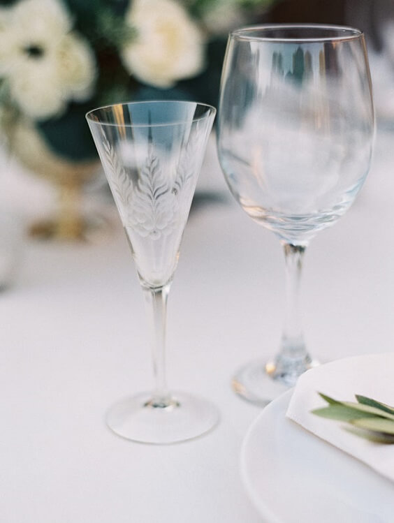 wine glasses for spring ice blue wedding