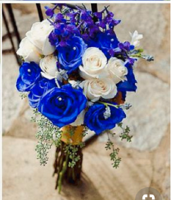 royal blue and white bouquet for summer royal blue wedding
