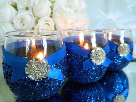 royal blue centerpiece for summer royal blue wedding 3