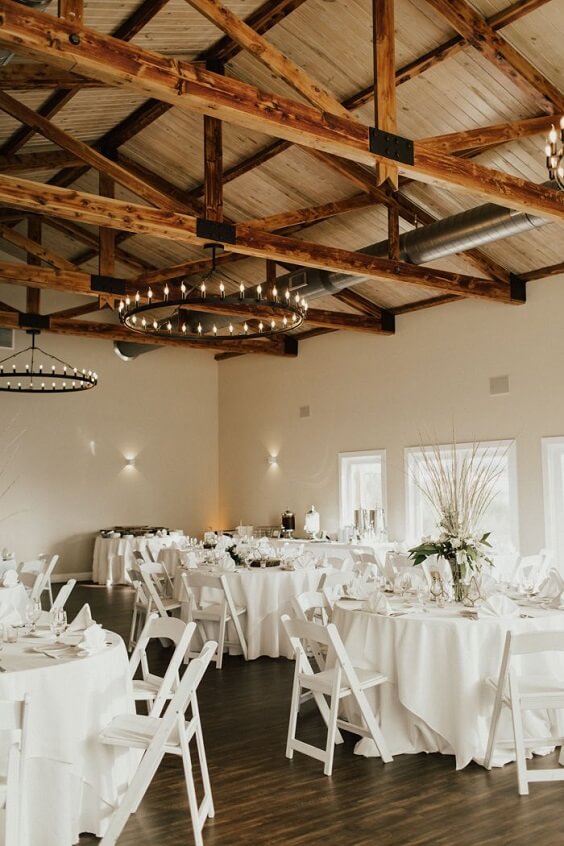 white tables and chairs for fall boho chic dusty rose wedding
