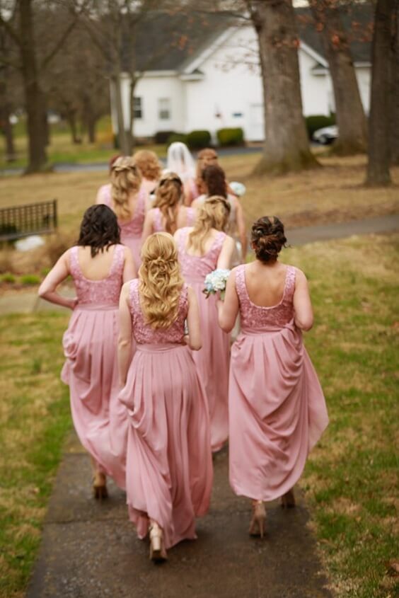 dusty rose bridesmaid dresses for fall dusty rose wedding 2
