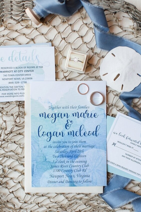 Wedding invitations for Blue August wedding