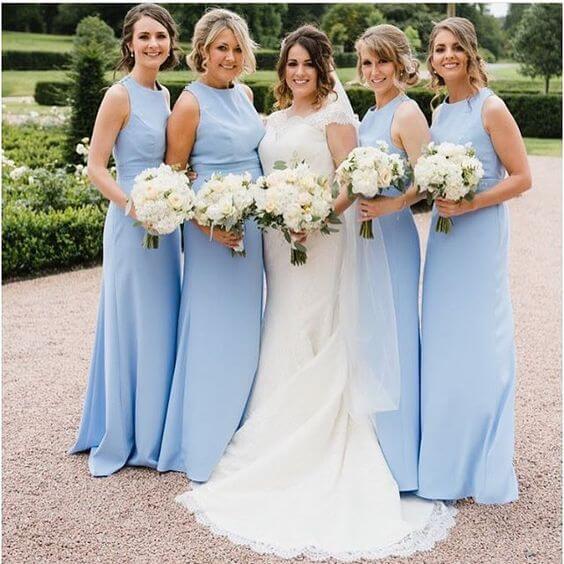 Bridesmaid dresses for Blue and Pink Summer wedding