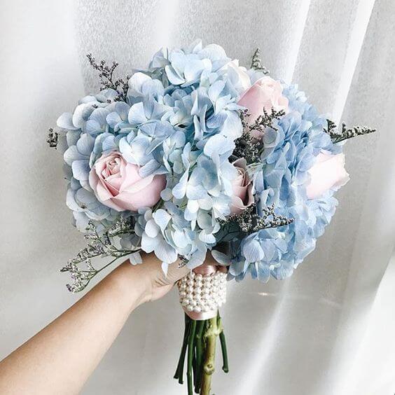 Wedding bouquets for Blue and Pink Summer wedding