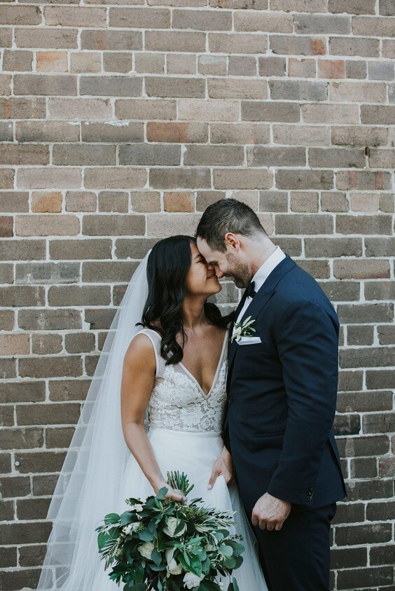 bride and groom for black and green wedding 2019
