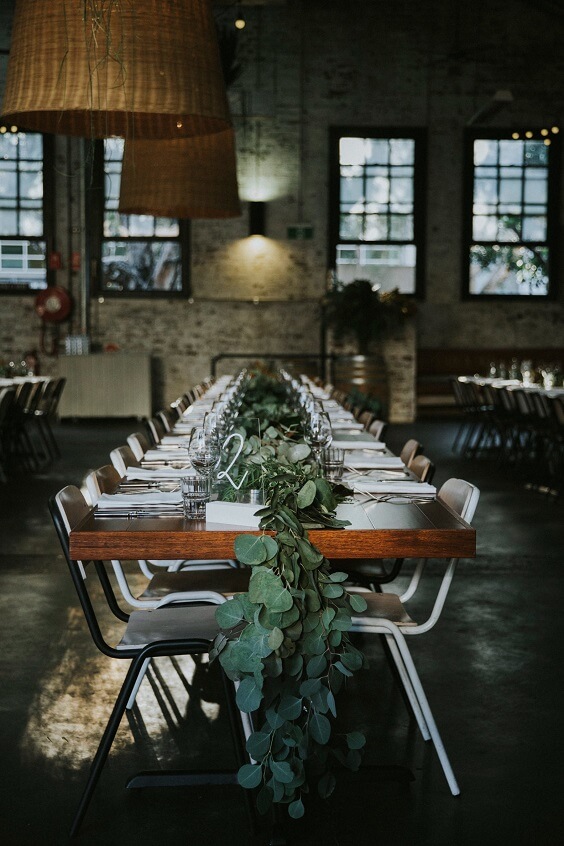table and chairs for black and green wedding 2019