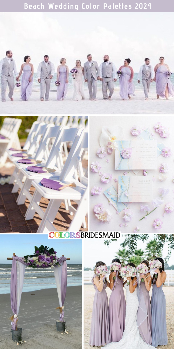 8 Trendy Beach Wedding Color Combos for 2024 - Shades of Purple