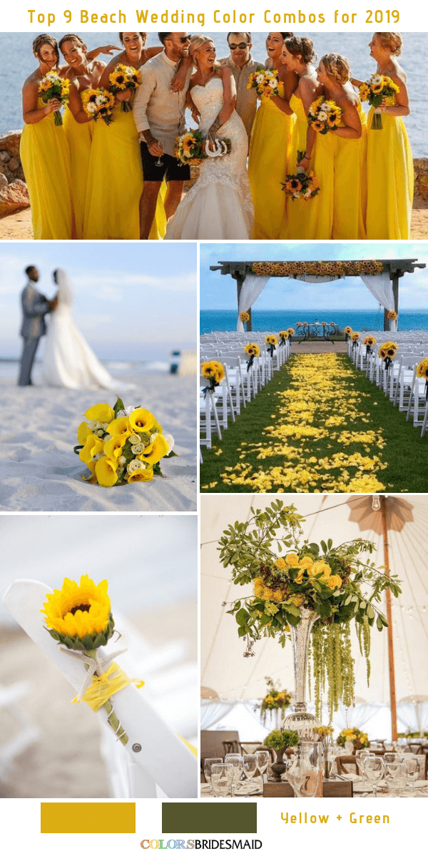 Top 9 Beach Wedding Color Combos Ideas for 2019 - Yellow and Green